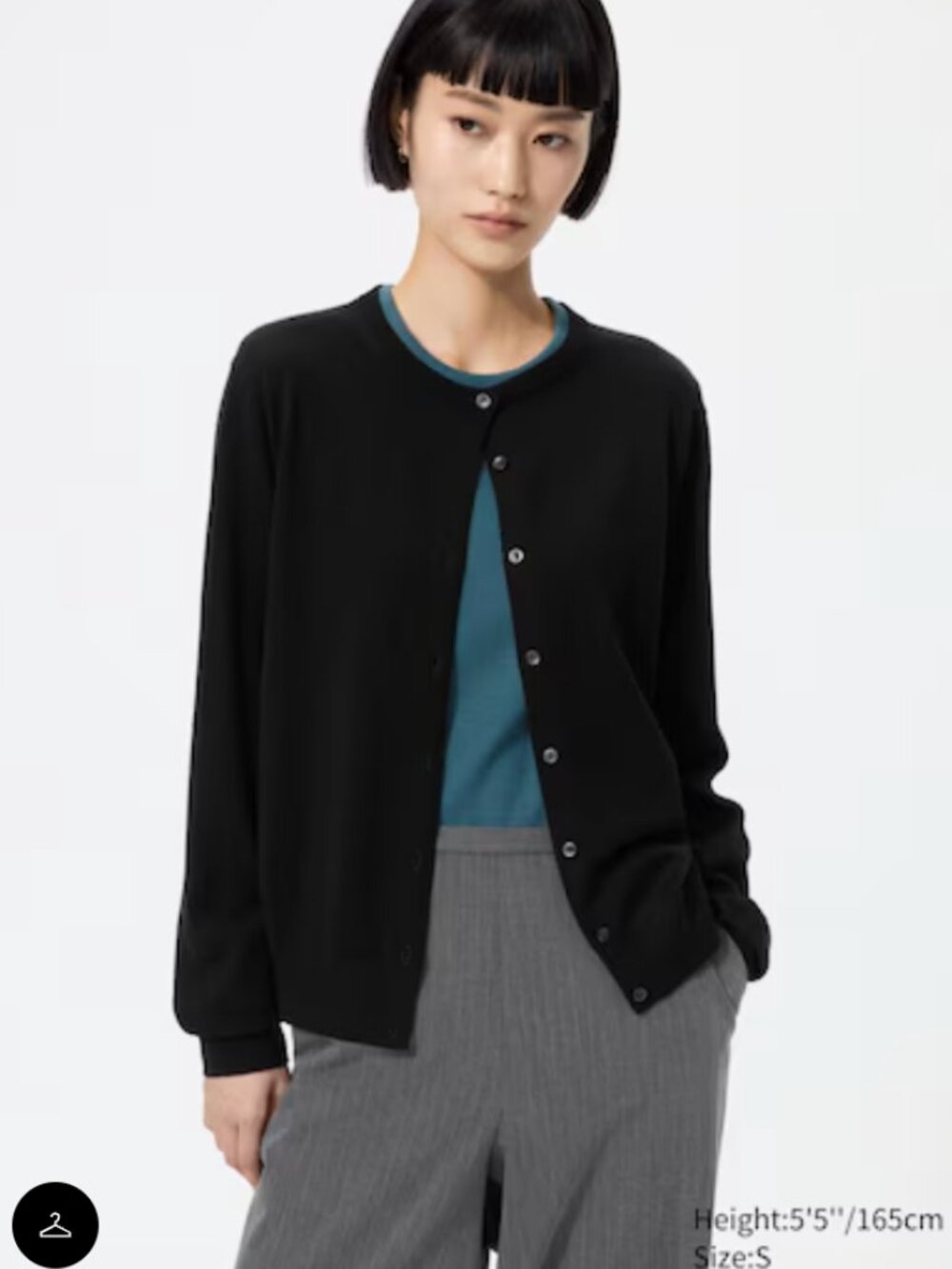 Uniqlo Merino Cardigan Sweater, M, Black